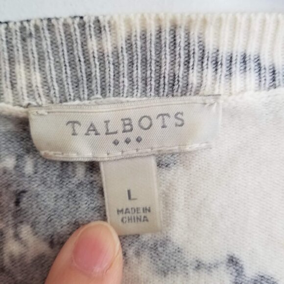 Talbots Zebra Animal Print Button Front Cardigan L - Picture 6 of 8